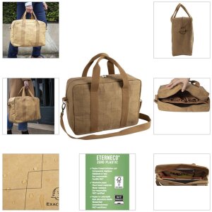 Сумка Exacompta 39x29x15см паперова шкіра вигляду Eterneco коричневі геометричні мотиви