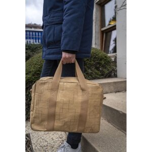 Сумка Exacompta 39x29x15см паперова шкіра вигляду Eterneco коричневі геометричні мотиви