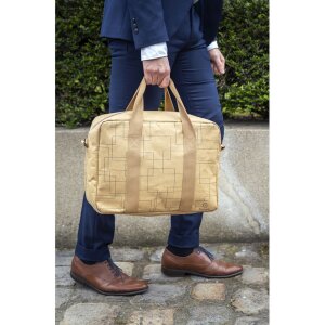 Сумка Exacompta 39x29x15см паперова шкіра вигляду Eterneco коричневі геометричні мотиви