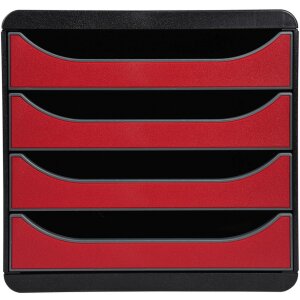 Тумба Exacompta Big Box 4 открытых ящика Iderama carmine red