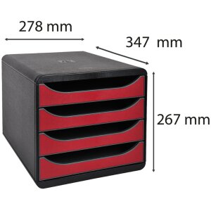 Тумба Exacompta Big Box 4 открытых ящика Iderama carmine red
