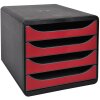 Тумба Exacompta Big Box 4 открытых ящика Iderama carmine red
