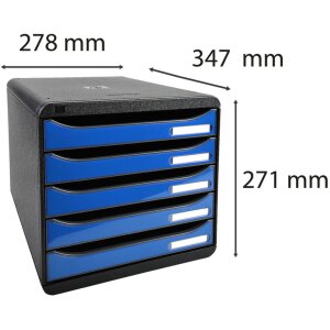 Тумба Exacompta Big Box Plus 5 открытых ящиков Iderama ice blue glossy