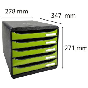 Комод Exacpta Big Box Plus 5 відкритих шухляд Iderama анісовий зелений глянцевий