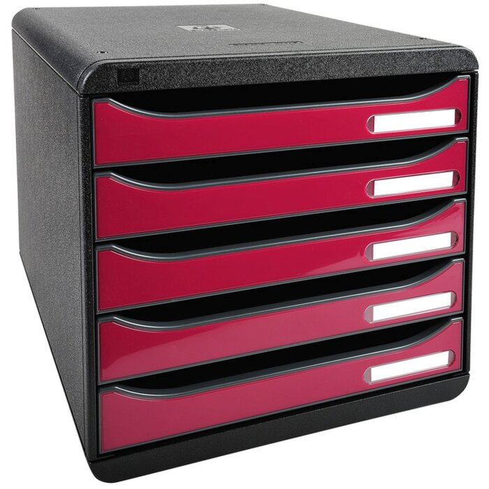 Exacompta 3097284D Комод Big Box Plus 5 ящиків Iderama малиновий