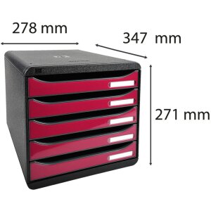Exacompta 3097284D Комод Big Box Plus 5 ящиків Iderama малиновий