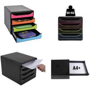 Комод Exacompta Big Box Plus 4 відкриті шухляди глянцевий білий