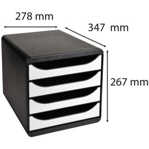 Комод Exacompta Big Box Plus 4 відкриті шухляди глянцевий білий
