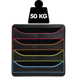 Exacompta 3104214D Комод Big Box Plus 4 відкриті шухляди глянцевий чорний