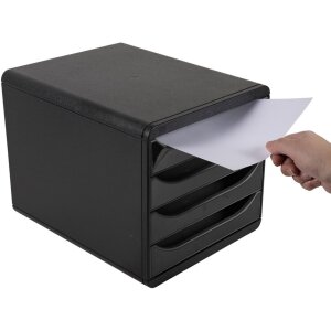 Exacompta 3104214D Комод Big Box Plus 4 відкриті шухляди глянцевий чорний
