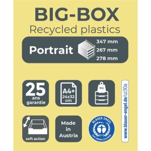 Exacompta 3104214D Комод Big Box Plus 4 відкриті шухляди глянцевий чорний