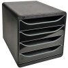 Exacompta 3104214D Комод Big Box Plus 4 відкриті шухляди глянцевий чорний