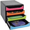 Exacompta 3104214D Комод Big Box Plus 4 відкриті шухляди глянцевий чорний