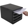 Exacompta 3104214D Комод Big Box Plus 4 відкриті шухляди глянцевий чорний