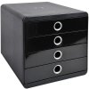 Exacompta 314438D Ящик POP-BOX 4 ящика черный глянцевый DIN A4+