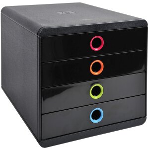 Комод Exacompta POP-BOX 4 шухляди чорний Арлекін