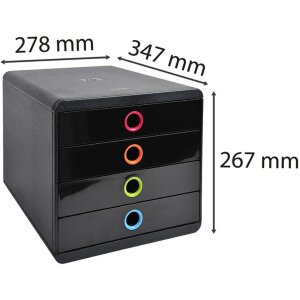 Тумба Exacompta POP-BOX 4 ящика черный Арлекин