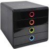 Тумба Exacompta POP-BOX 4 ящика черный Арлекин