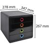 Тумба Exacompta POP-BOX 4 ящика черный Арлекин