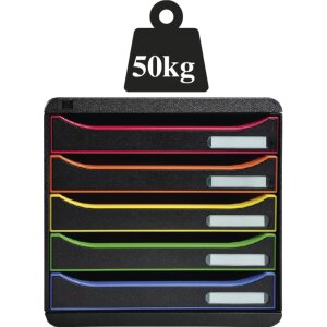Комод Exacompta Big Box Plus 5 відкритих шухляд чорний глянцевий