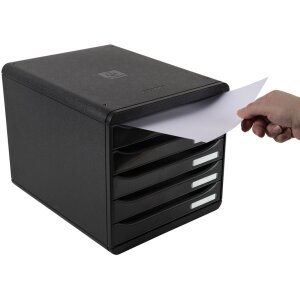 Комод Exacompta Big Box Plus 5 відкритих шухляд чорний глянцевий