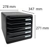 Комод Exacompta Big Box Plus 5 відкритих шухляд чорний глянцевий