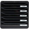 Комод Exacompta Big Box Plus 5 відкритих шухляд чорний глянцевий