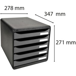 Exacompta 309738D Коробка для ящиков Big Box Plus 5 ящиков серебристый металлик