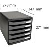 Exacompta 309738D Коробка для ящиков Big Box Plus 5 ящиков серебристый металлик