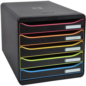 Комод Exacompta Big Box Plus 5 шухляд чорний/арлекін