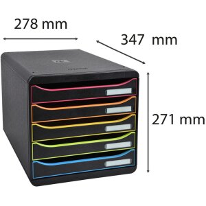 Комод Exacompta Big Box Plus 5 шухляд чорний/арлекін