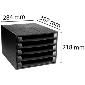 Exacompta 221014D Ящик THE BOX 5 открытых ящиков EcoBlack Черный