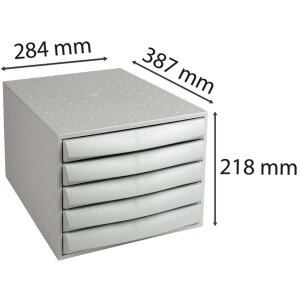 Тумба Exacompta THE BOX 5 закрытых ящиков Офис светло-серый