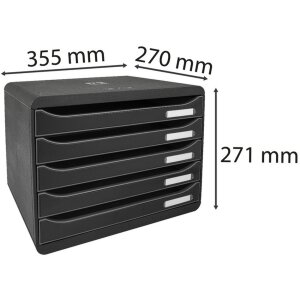 Exacompta 308714D Комод Big Box Plus Horizon Black 5 ящиків