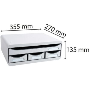 Модуль для зберігання Exacompta 319740D TOOLBOX 4 шухляди світло-сірий