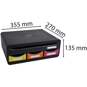 Exacompta 319798D Модуль для зберігання інструментів TOOLBOX 4 шухляди веселка висотою 13,5 см