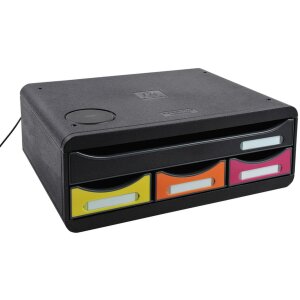 Exacompta TOOLBOX MINI 4 ящика Qi зарядна станція rainbow