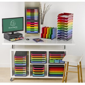 Exacompta TOOLBOX MINI 4 ящика Qi зарядна станція rainbow