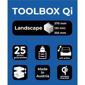 Exacompta TOOLBOX MINI 4 ящика Qi зарядна станція rainbow