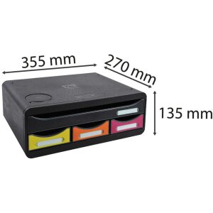Exacompta TOOLBOX MINI 4 ящика Qi зарядна станція rainbow