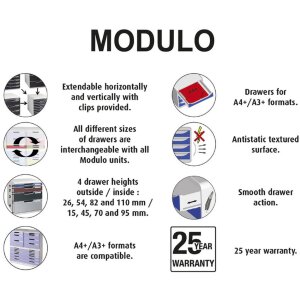 Комод Exacompta з шухлядами MODULO A4 чорний 5 шухляд, що...