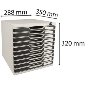 Тумба Exacompta MODULO A4 10 закрывающихся ящиков черный