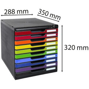 Тумба Exacompta MODULO A4 10 закрывающихся ящиков Harlekin глянцевая