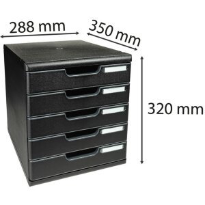 Комод Exacompta MODULO A4 5 ящиков черный