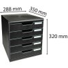 Комод Exacompta MODULO A4 5 ящиков черный