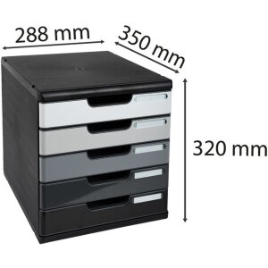Шухляда Exacompta MODULO DIN A4 сіра 5 закритих шухляд