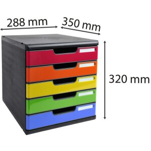 Exacompta 301798D Ящик MODULO A4 5 закрытых ящиков радуга