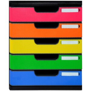Exacompta 301798D Ящик MODULO A4 5 закрытых ящиков радуга