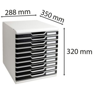 Тумба Exacompta Modulo A4 Office 10 закрытых ящиков черный