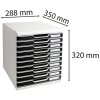 Тумба Exacompta Modulo A4 Office 10 закрытых ящиков черный